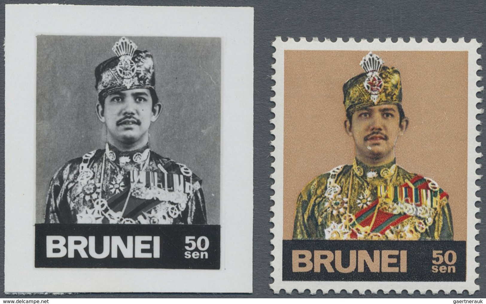 Brunei: 1974, Sultan Hassanal Bolkiah 50s. BROMIDE (photoprint On Kodelith Lustre Paper) In Black/wh - Brunei (1984-...)