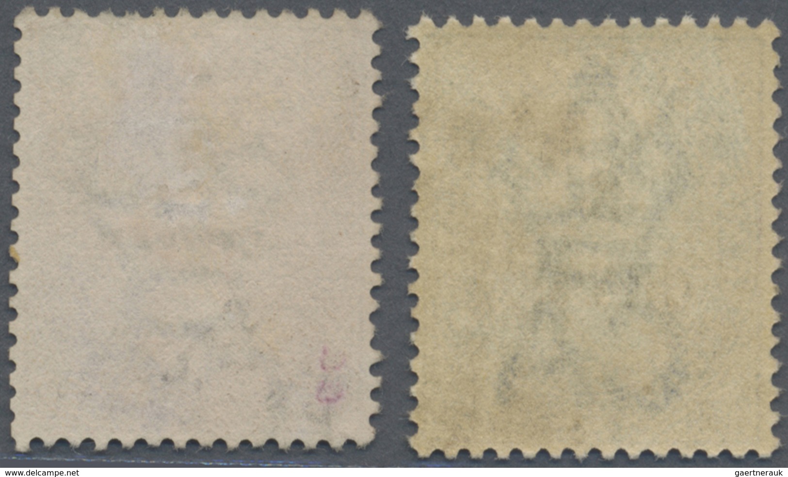 O Malaiische Staaten - Straits Settlements: 1885-86 3c. On 5c. Blue As Well As 3c. On 5c. Purple-brown - Straits Settlements