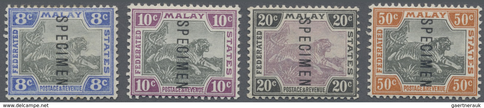 * Malaiischer Staatenbund: 1901, Tiger Definitives With Wmk. Crown CA Complete Set Of Eight With SPECI - Federated Malay States