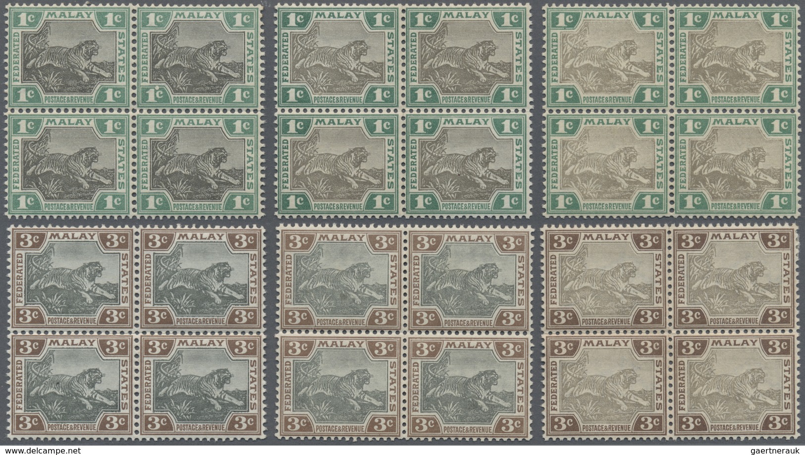 **/* Malaiischer Staatenbund: 1901, Tiger Definitives With Wmk. Crown CA Complete Set Of Eight And Other - Federated Malay States