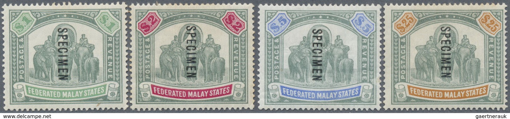 * Malaiischer Staatenbund: 1900, Elephant Definitives With Wmk. Crown CC Complete Set Of Four With SPE - Federated Malay States