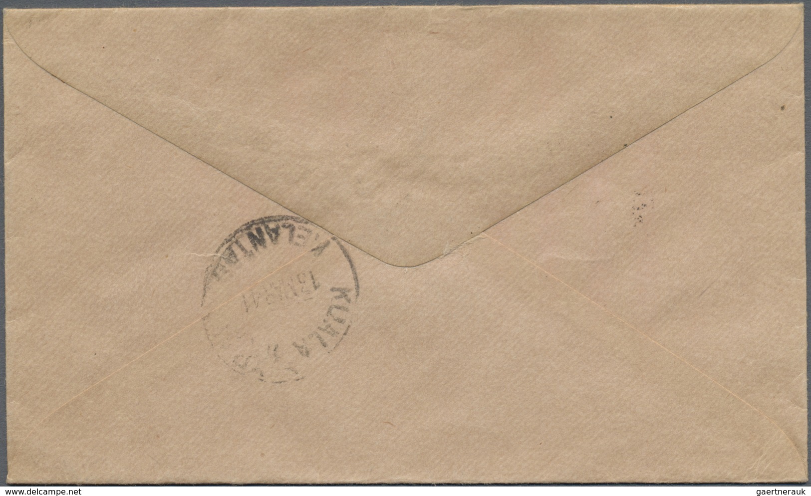 Br Malaiische Staaten - Kelantan: 1941, 8 C Grey-olive Sultan Ismail, Single Franking On Cover From TEM - Kelantan