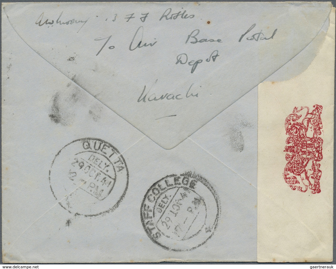 Br Malaiische Staaten - Kelantan: 1941, 25 C Vermilion/violet Sultan Ismail, Single Franking On Airmail - Kelantan