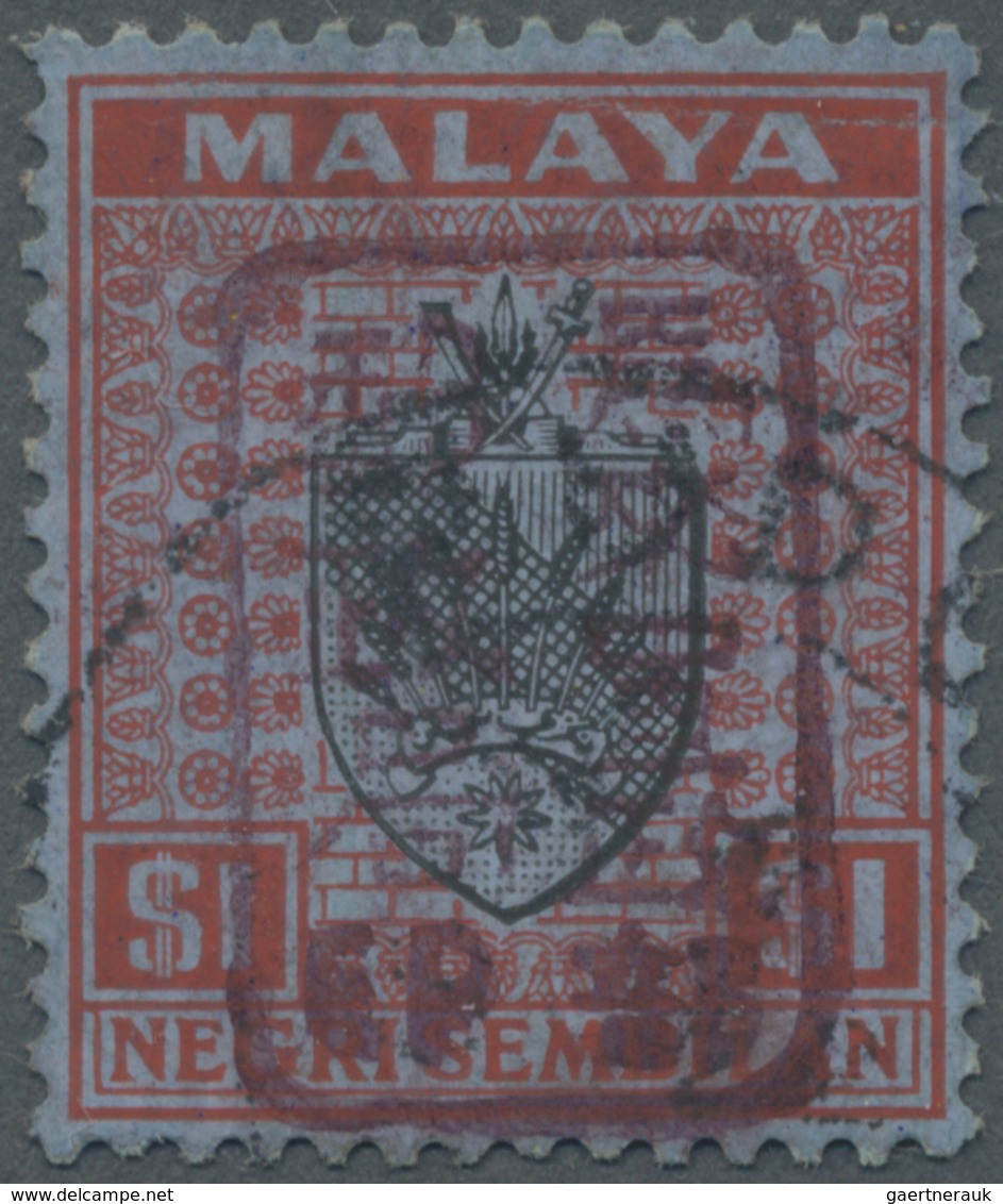 O Malaiische Staaten - Negri Sembilan: Japanese Occupation, General Issues, 1942, NS $1 Black/red On B - Negri Sembilan