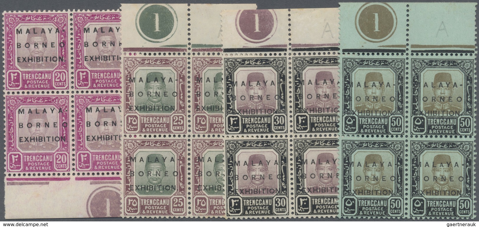 **/* Malaiische Staaten - Trengganu: 1922, Malaya-Borneo Exhibition Part Set Of 10 From 2c. To $3 In Marg - Trengganu