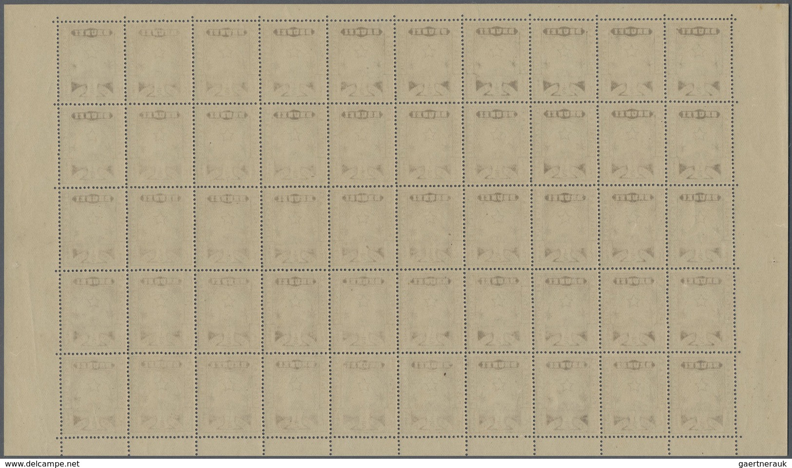 ** Brunei: 1895, Star And Local Scene ½c. Brown In A Complete Unfolded Sheet With 50 Stamps Incl. Margi - Brunei (1984-...)