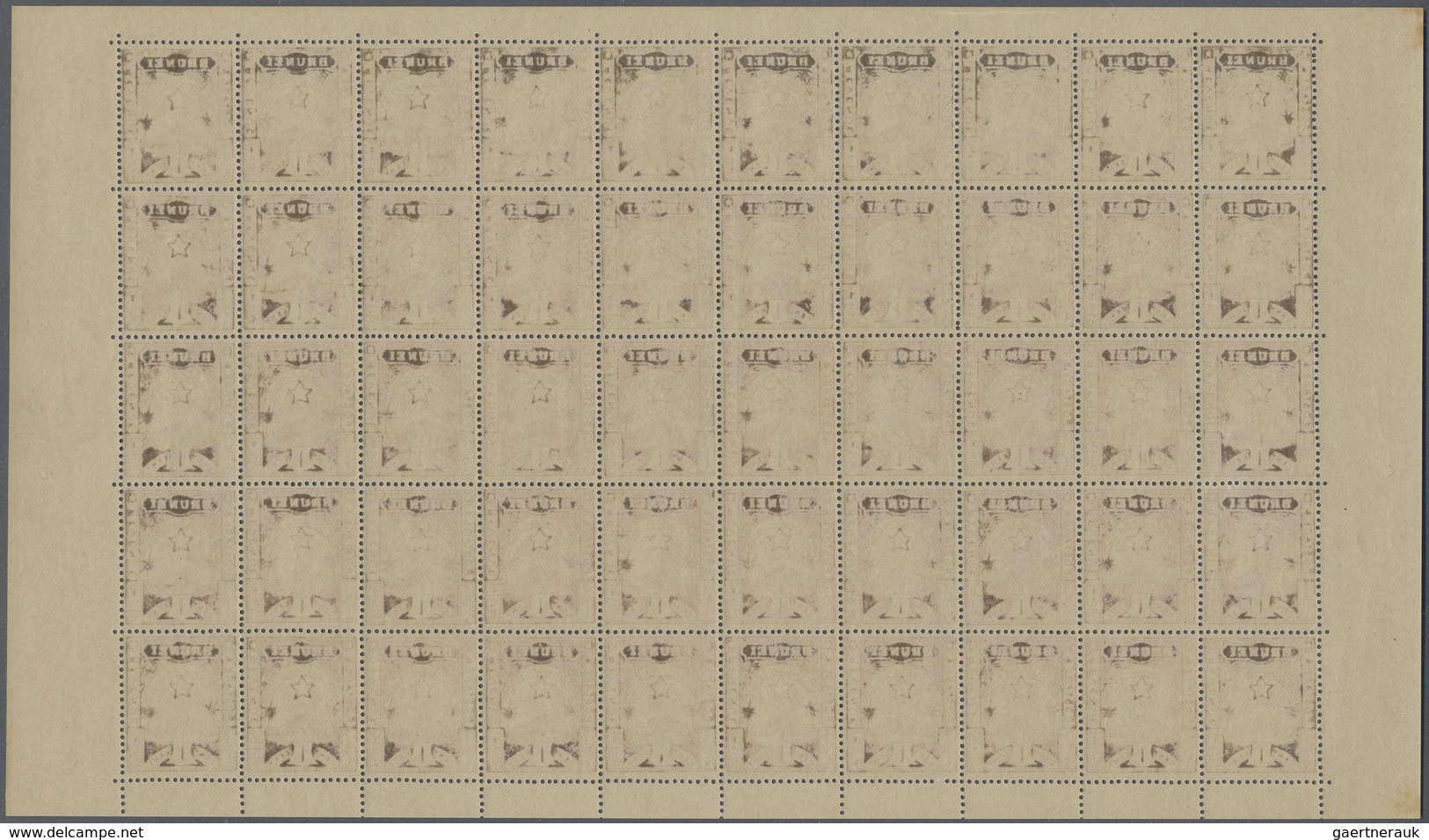 ** Brunei: 1895, Star And Local Scene 1c. Brown-lake In A Complete Unfolded Sheet With 50 Stamps Incl. - Brunei (1984-...)