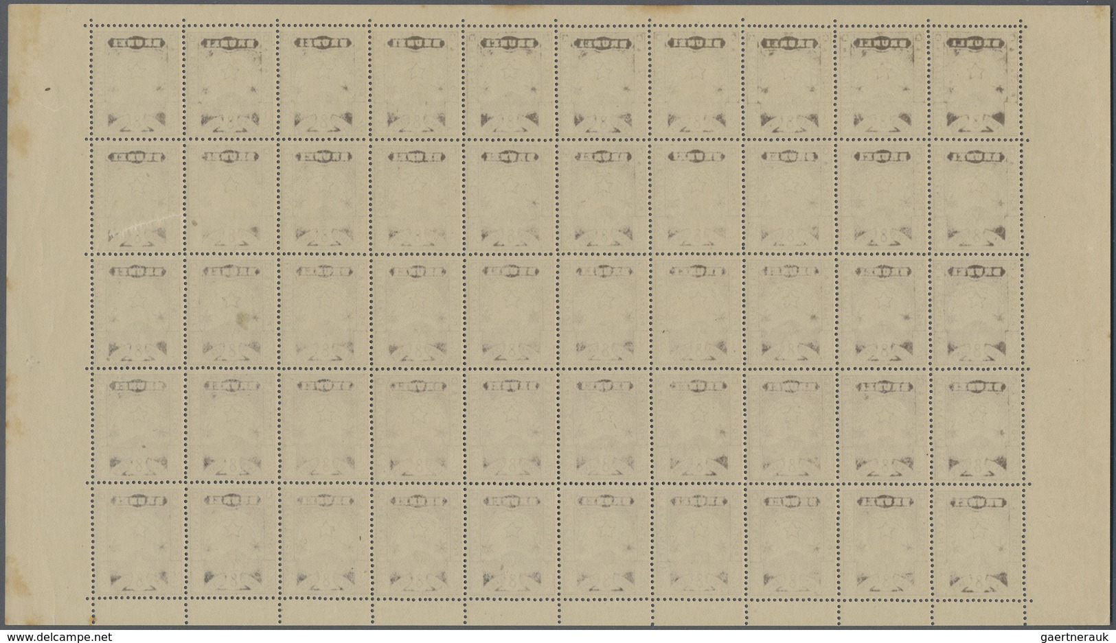 ** Brunei: 1895, Star And Local Scene 8c. Plum In A Complete Unfolded Sheet With 50 Stamps Incl. Margin - Brunei (1984-...)