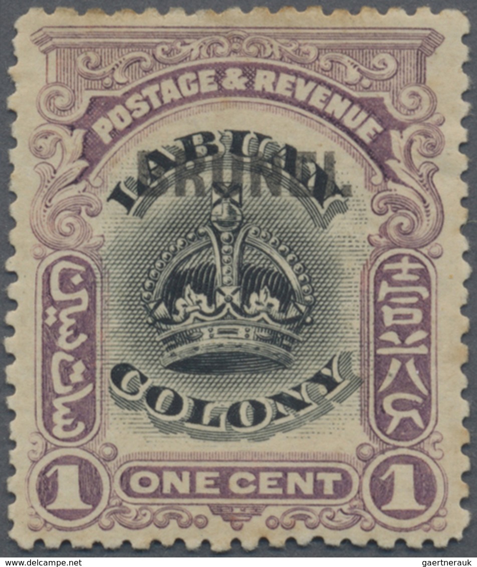 * Brunei: 1906, Labuan Stamp 1c. Black And Purple With BLACK Opt. 'BRUNEI' Mint Heavy Hinged, Signed A - Brunei (1984-...)