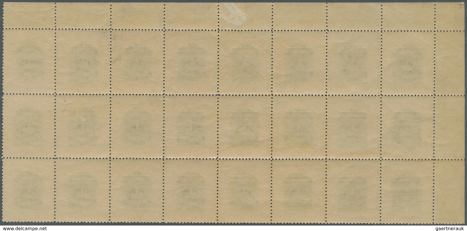** Brunei: 1906, Labuan Stamp 8c. Black And Vermilion With Red Opt. 'BRUNEI' Block Of 24 From Upper Lef - Brunei (1984-...)