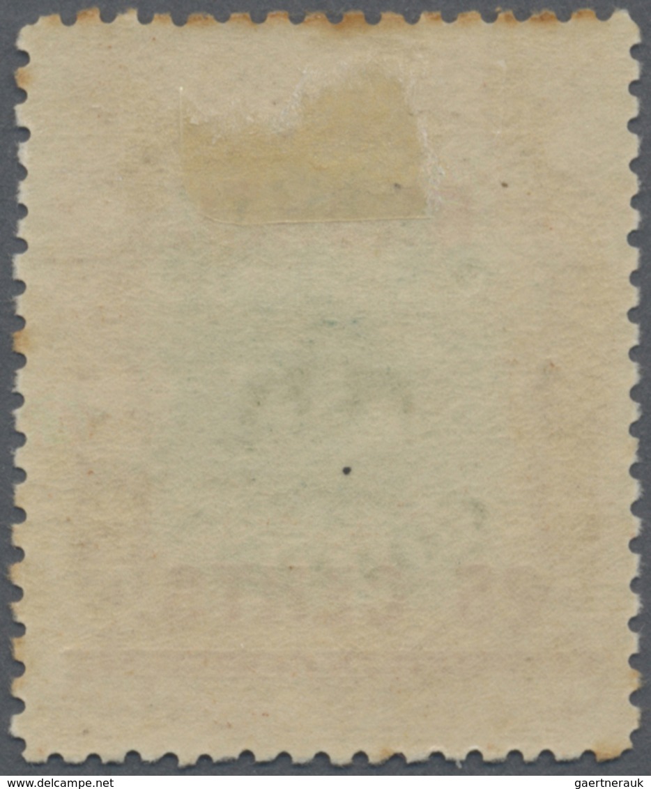 * Brunei: 1906, Labuan Stamp 25c. On 16c. Green And Brown With Red Opt. 'BRUNEI' With Variety 'line Th - Brunei (1984-...)