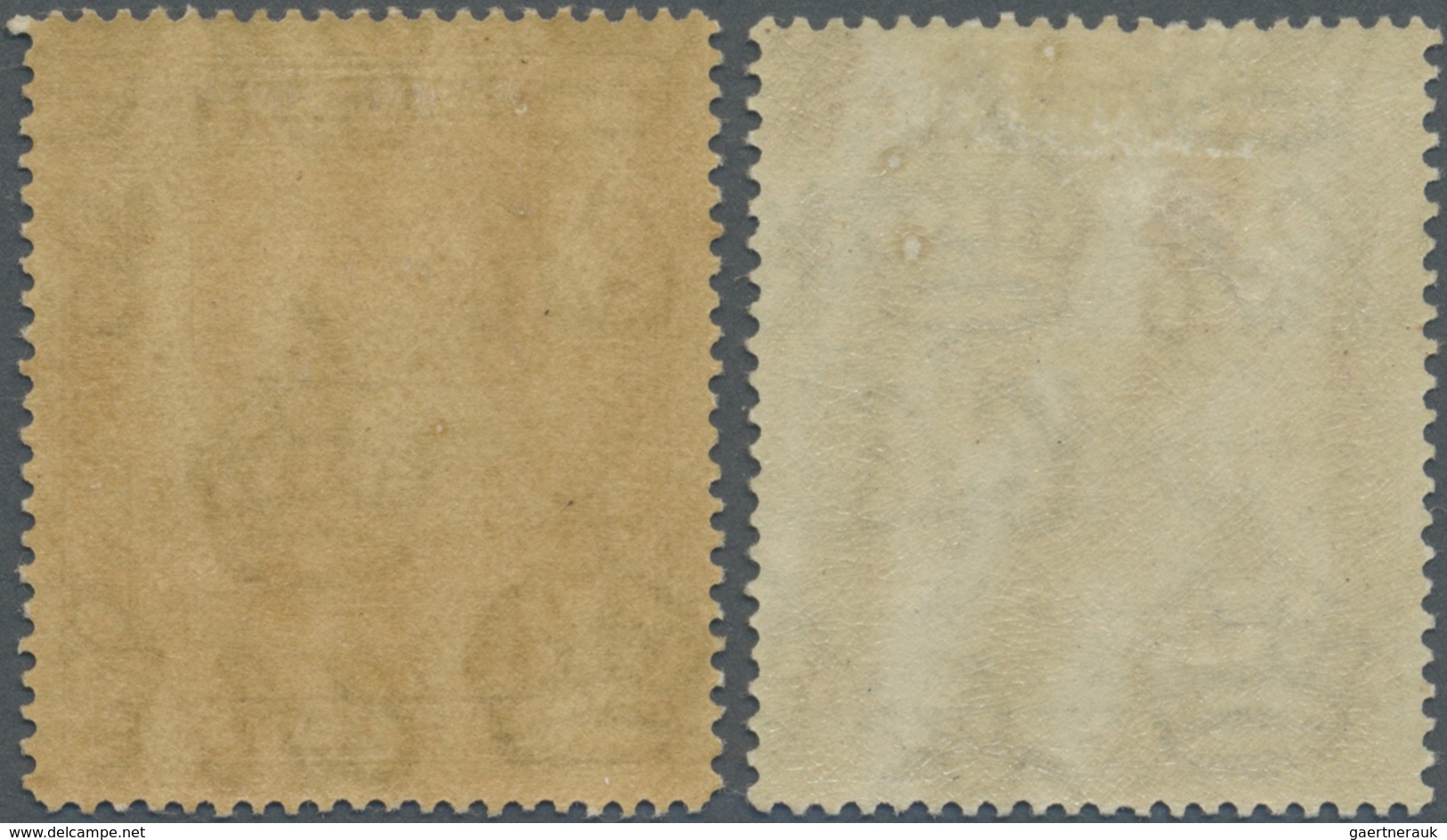 * Brunei: 1933, 'Huts And Canoe' 5c. Brown In Two Very Different Shades Both With Variety 'RETOUCHED 5 - Brunei (1984-...)