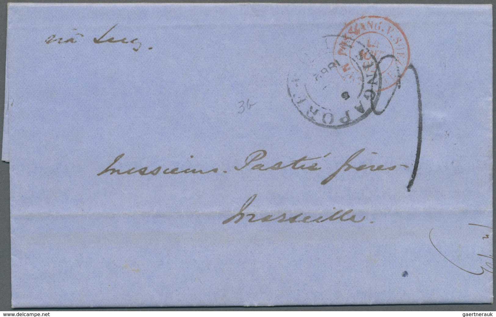 Br Malaiische Staaten - Straits Settlements: Prephilately, 1861, Entire Folded Letter From Penang With - Straits Settlements