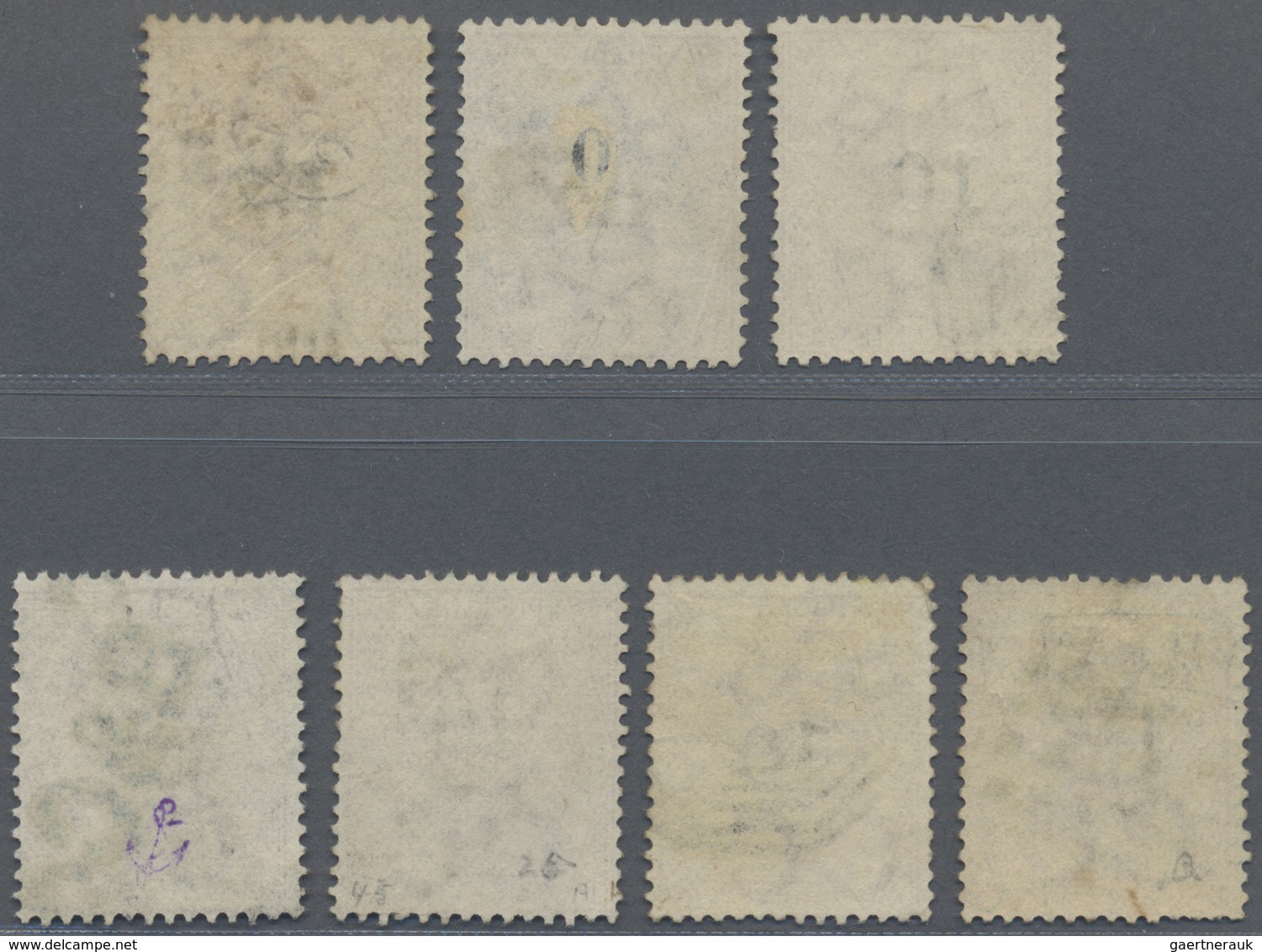 O Malaiische Staaten - Straits Settlements: 1880 "10" On 30c. Claret, Set Of Seven With All The Overpr - Straits Settlements