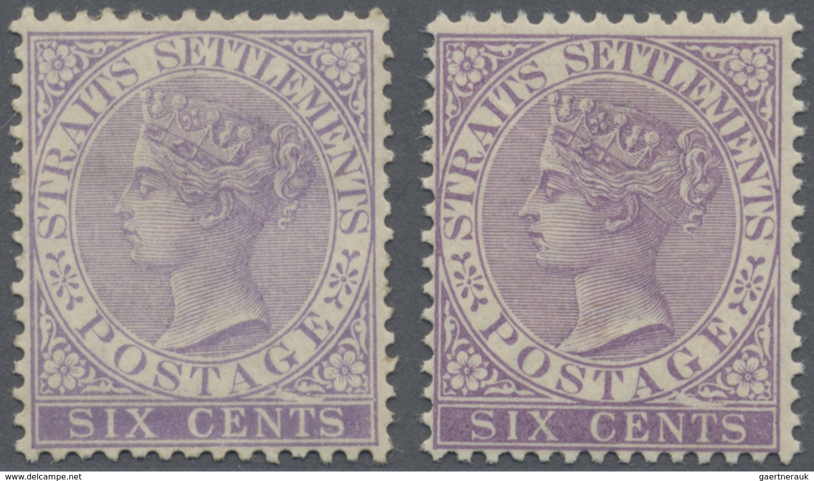 * Malaiische Staaten - Straits Settlements: 1884, QV 6c. Lilac And Violet With Wmk. Crown CA Both With - Straits Settlements