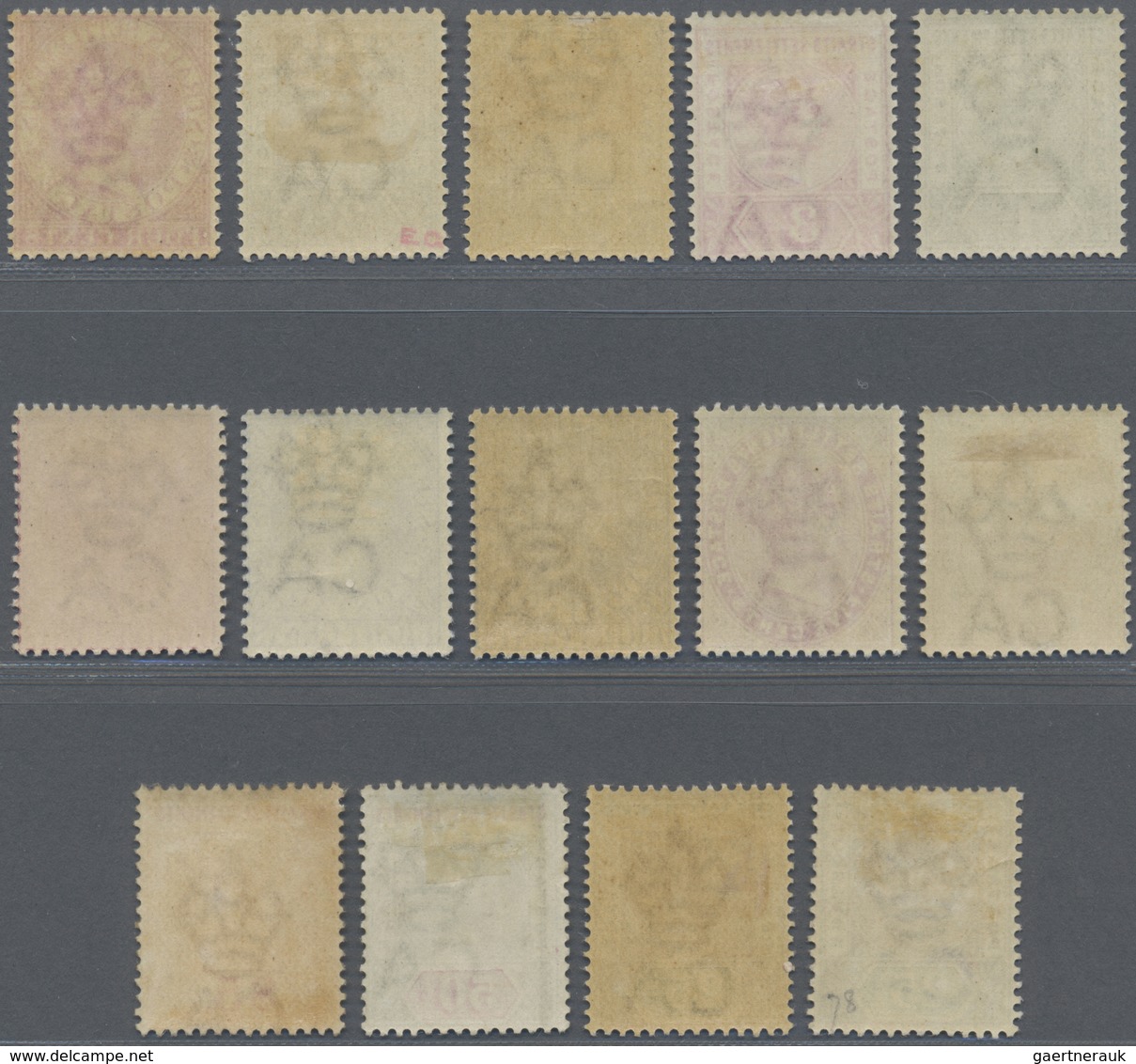 */** Malaiische Staaten - Straits Settlements: 1892-99 QV Complete Set Of 11 Plus Three Colour Shades, Mi - Straits Settlements