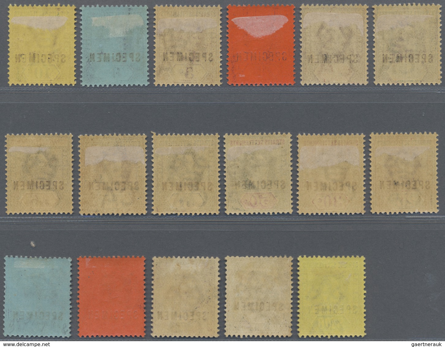 Malaiische Staaten - Straits Settlements: 1902-03 KEVII. Ovpt. "SPECIMEN" Complete Set Of 13 Up To $ - Straits Settlements