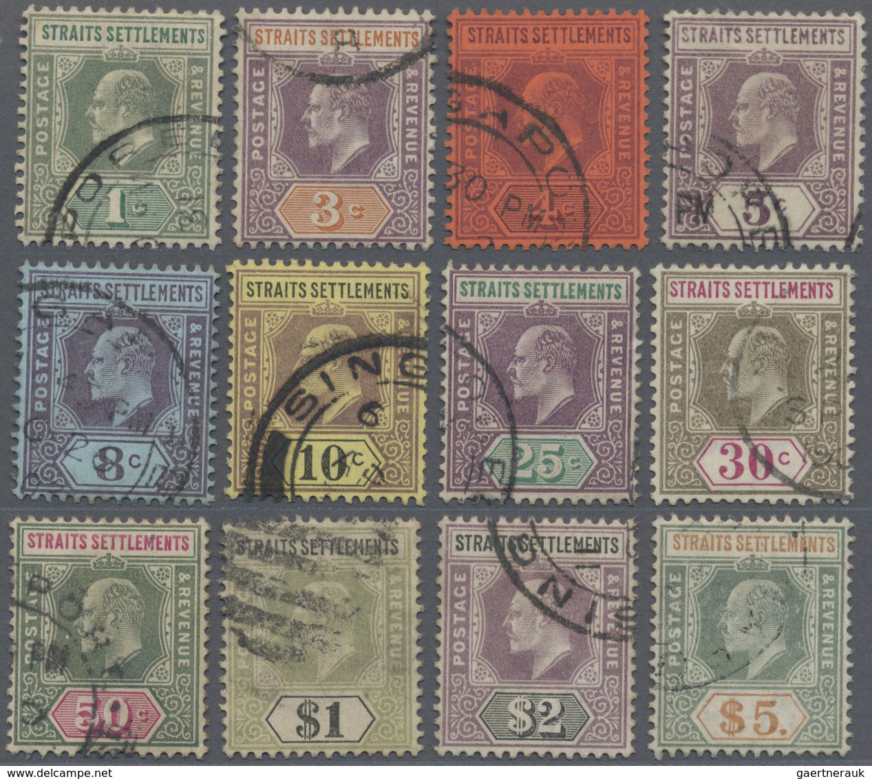 O Malaiische Staaten - Straits Settlements: 1902, KEVII Definitives With Wmk. Crown CA Complete Set Of - Straits Settlements