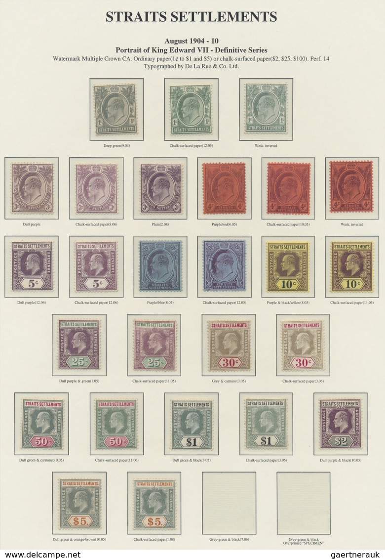 * Malaiische Staaten - Straits Settlements: 1904-10 KEVII, Wmk Mult Crown CA, Set Of 26 Different Stam - Straits Settlements