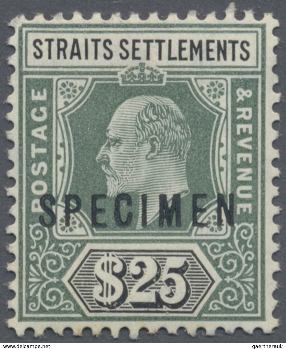 Malaiische Staaten - Straits Settlements: 1904-10 KEVII. $25 Grey-green & Black, Optd. "SPECIMEN", M - Straits Settlements