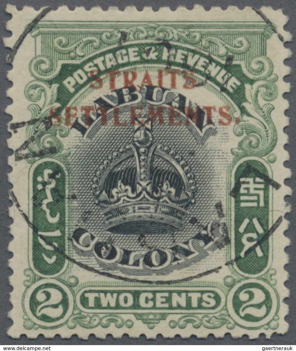 O Malaiische Staaten - Straits Settlements: 1906-07 2c. Black & Green, PERFORATED 14, Used And Cancell - Straits Settlements