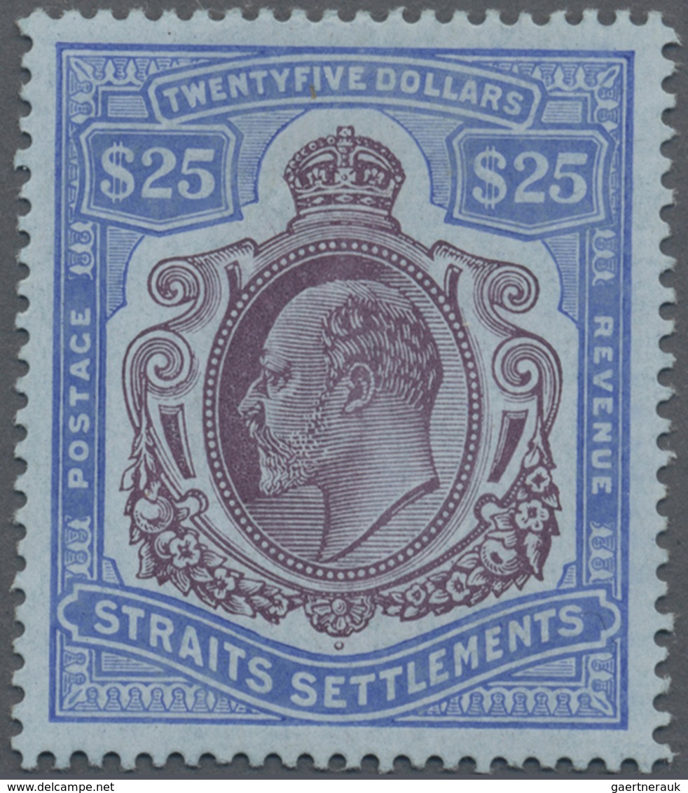 * Malaiische Staaten - Straits Settlements: 1906-12 KEVII. $25 Purple & Blue/blue, Mint Lightly Hinged - Straits Settlements