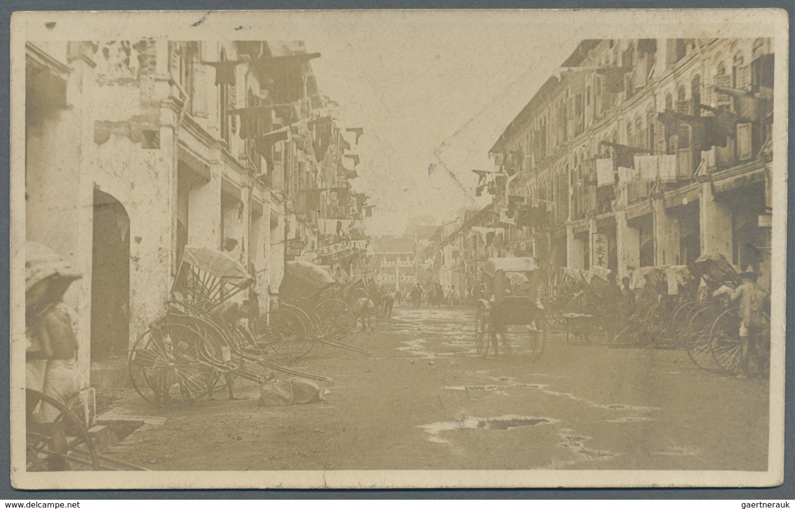Malaiische Staaten - Straits Settlements: 1920. Photographic Card Of The 'Market' Addressed To Shang - Straits Settlements