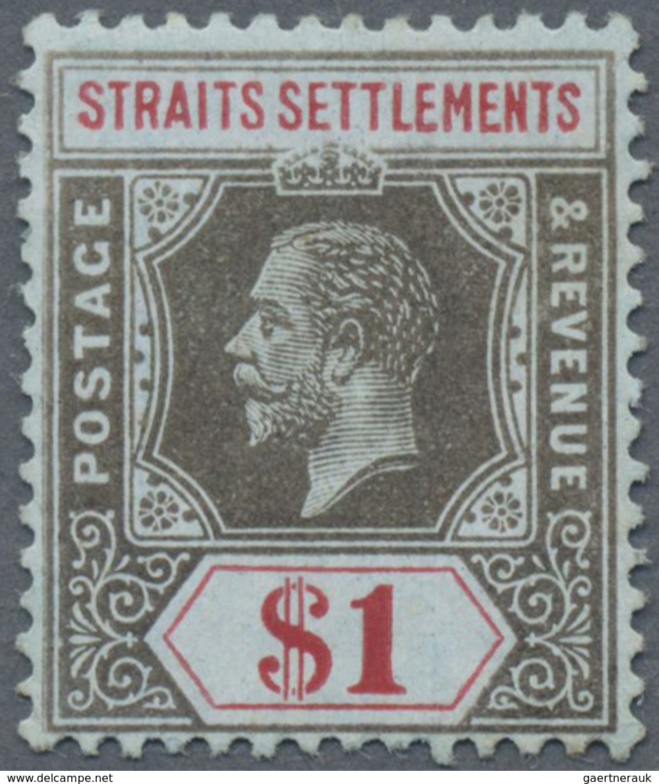 * Malaiische Staaten - Straits Settlements: 1914, KGV $1 Black And Red/blue With INVERTED Wmk. Mult. C - Straits Settlements