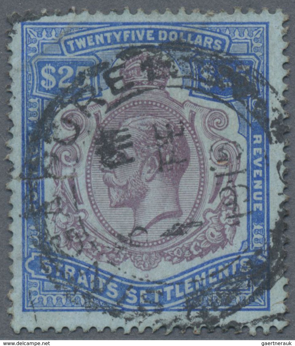 O Malaiische Staaten - Straits Settlements: 1912, KGV $25 Purple And Blue/blue With Wmk. Mult. Crown C - Straits Settlements