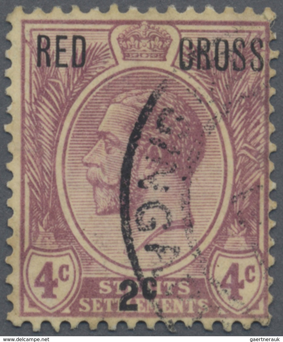 O Malaiische Staaten - Straits Settlements: 1917 Red Cross 4c.+ 2c. Dull Purple, Variety "No Stop", Us - Straits Settlements