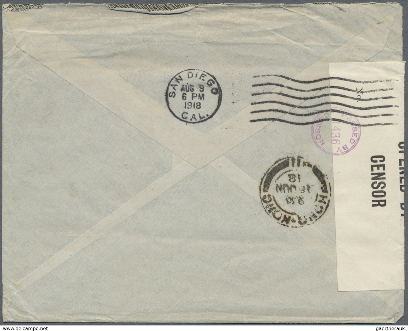 Br Malaiische Staaten - Straits Settlements: 1918. Censored Envelope Addressed To The United States Bea - Straits Settlements