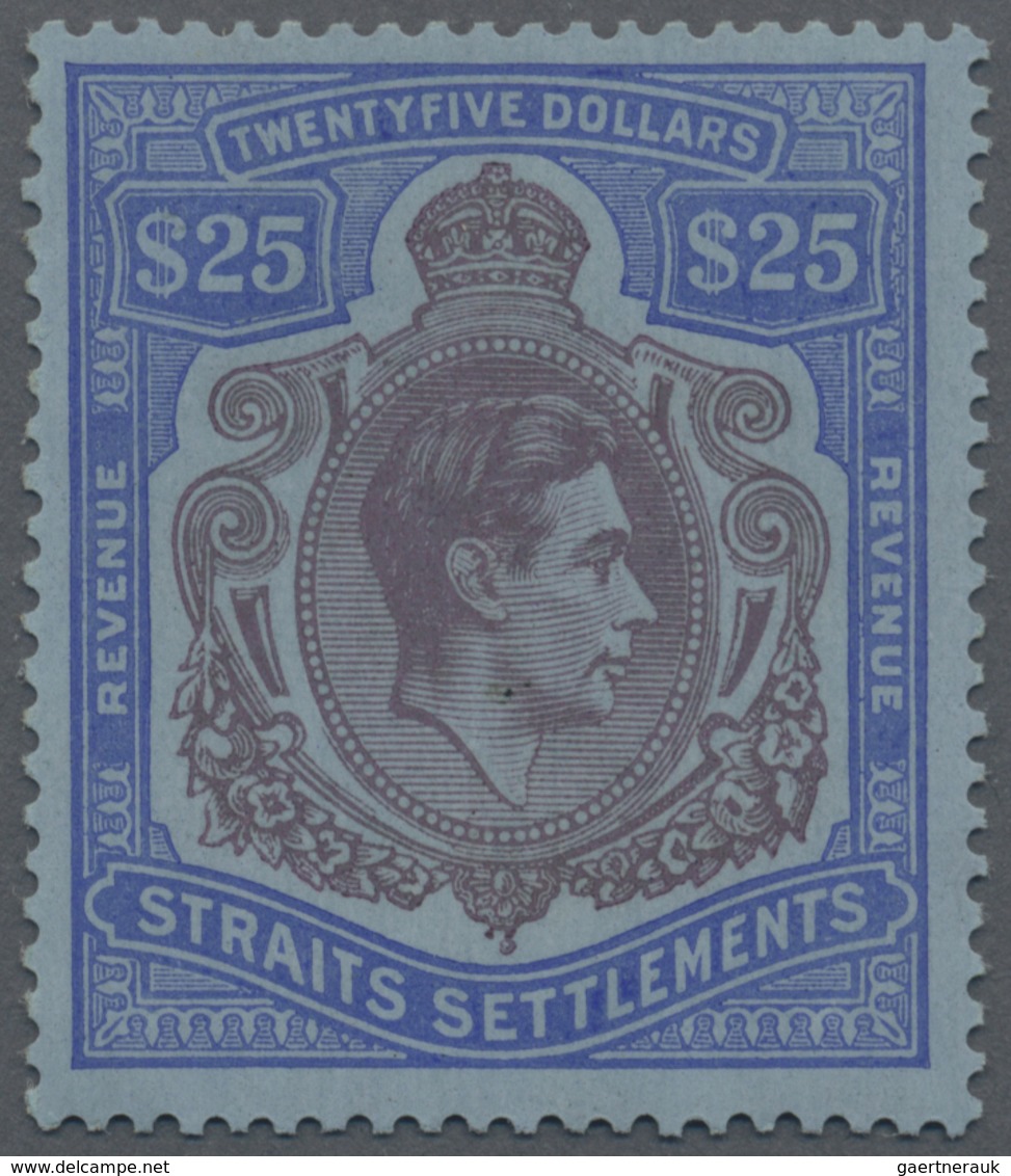 * Malaiische Staaten - Straits Settlements: 1934 Postal Fiscal Stamp KGVI. $25 Purple & Blue/blue, Mou - Straits Settlements