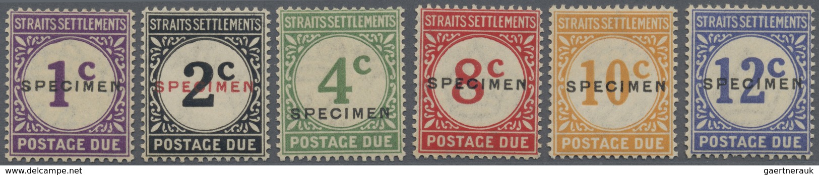 * Malaiische Staaten - Straits Settlements - Portomarken: 1924/1926, Postage Dues Complete Set Of Six - Straits Settlements