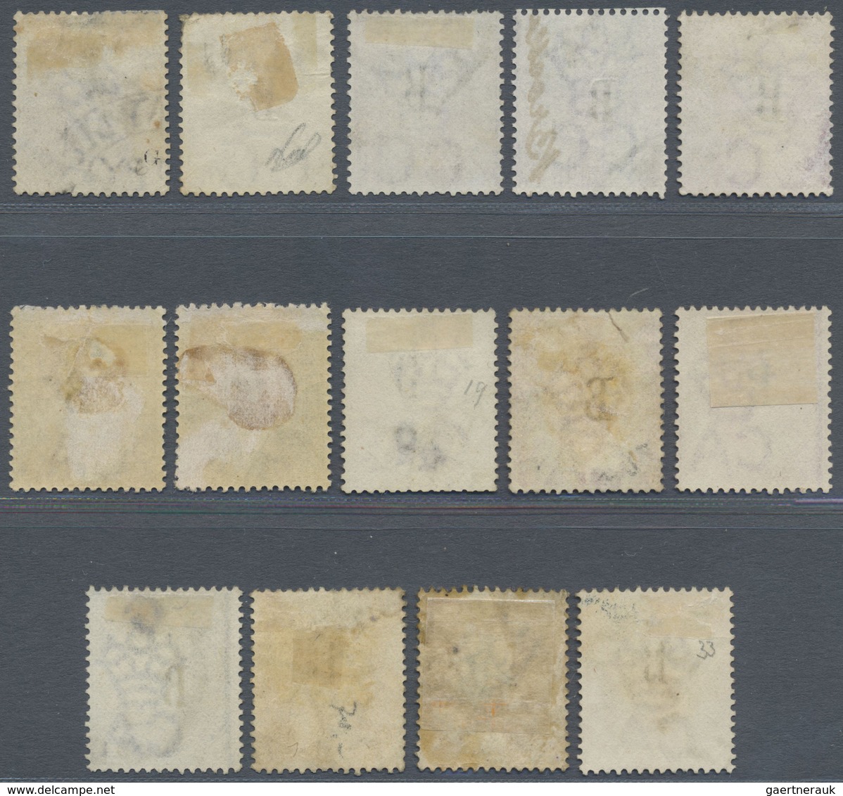 O/* Malaiische Staaten - Straits Settlements - Post In Bangkok: 1882-85: Group Of 14 QV Stamps Of Strait - Straits Settlements