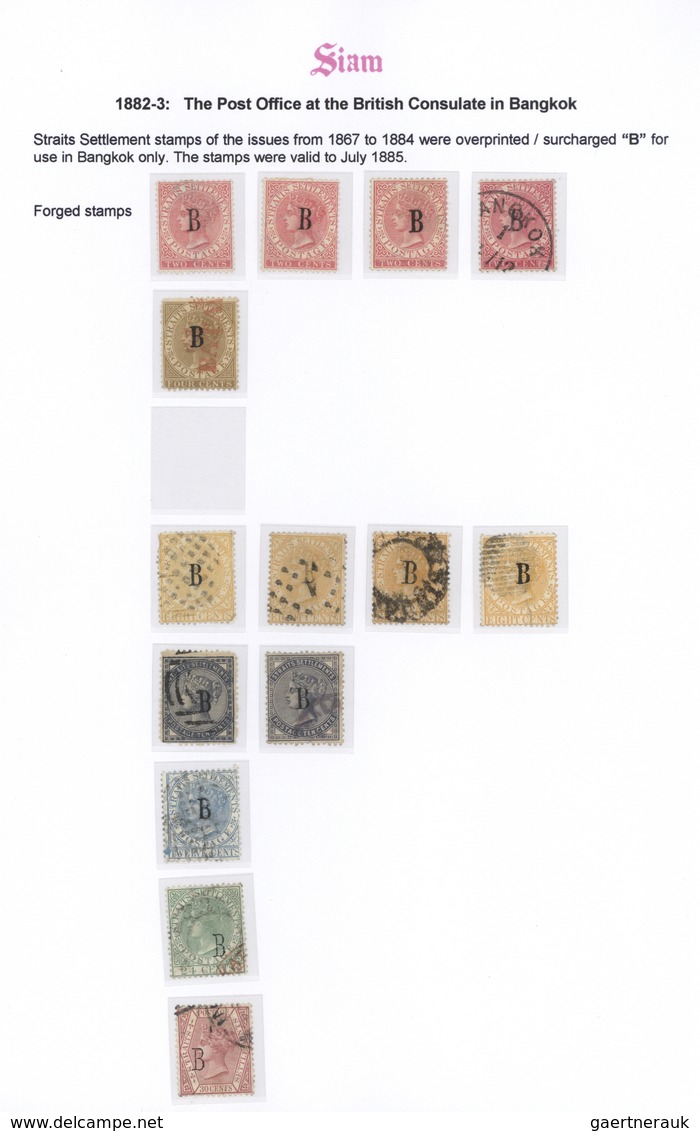 O Malaiische Staaten - Straits Settlements - Post In Bangkok: 1882, "B" For Bangkok Overprinted Seven - Straits Settlements