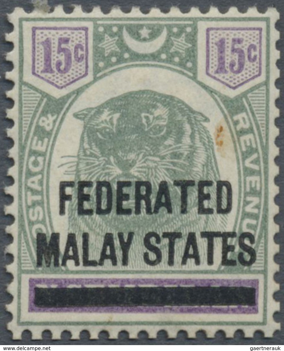 * Malaiischer Staatenbund: 1900 ESSAY Of Negri Sembilan 1896 15c. Overprinted "FEDERATED/MALAY STATES" - Federated Malay States