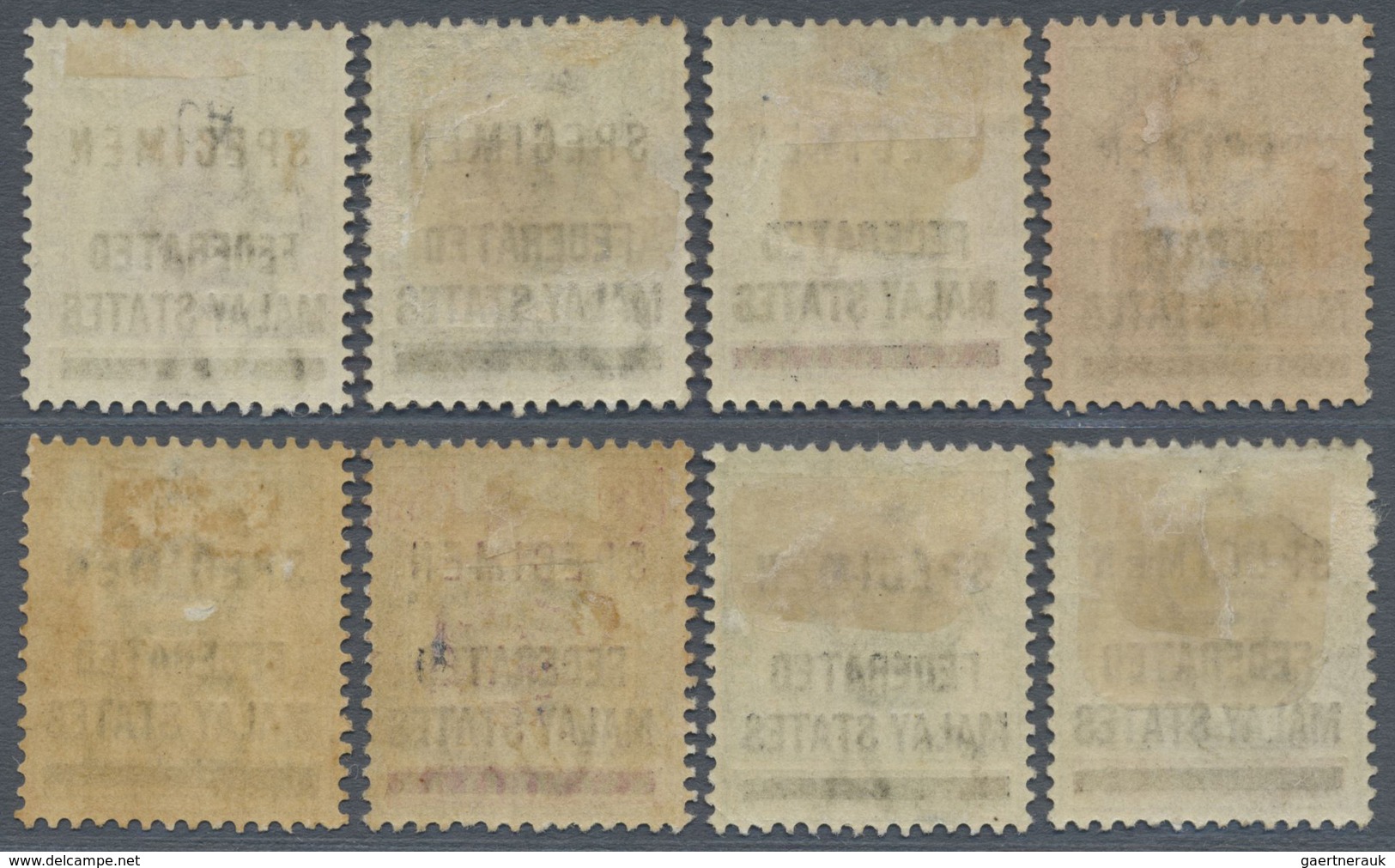 */(*) Malaiischer Staatenbund: 1900, 1c. To 50c. With Specimen Overprint, Unused Mainly O.g., Few Slight I - Federated Malay States