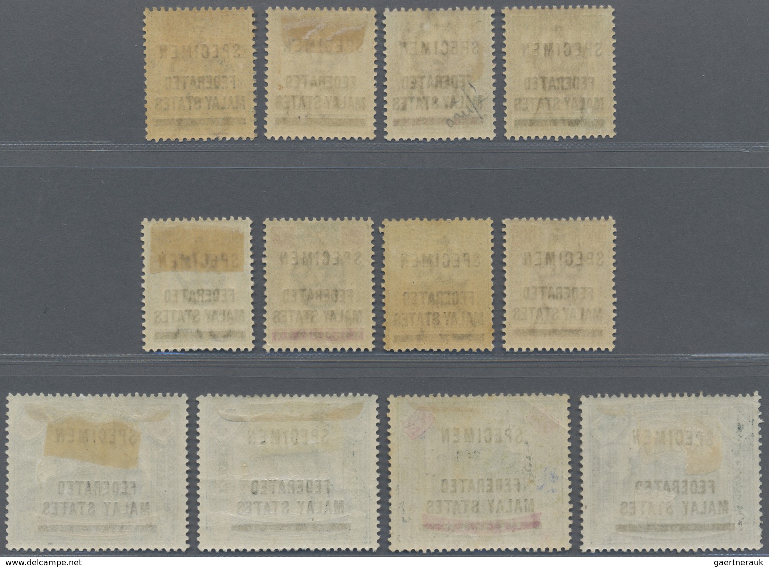 Malaiischer Staatenbund: 1900 Complete Set Of 12 Up To $25 Overprinted "SPECIMEN", Mounted Mint, Few - Federated Malay States