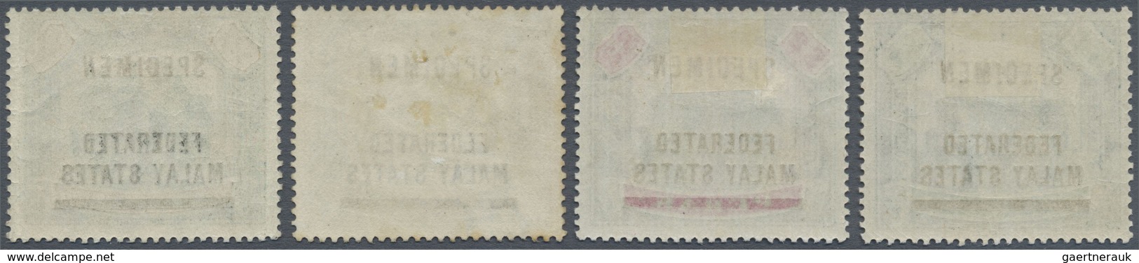 * Malaiischer Staatenbund: 1900, $1 To $25, Four Values With Specimen Overprint, Mint O.g., $5 Faded C - Federated Malay States