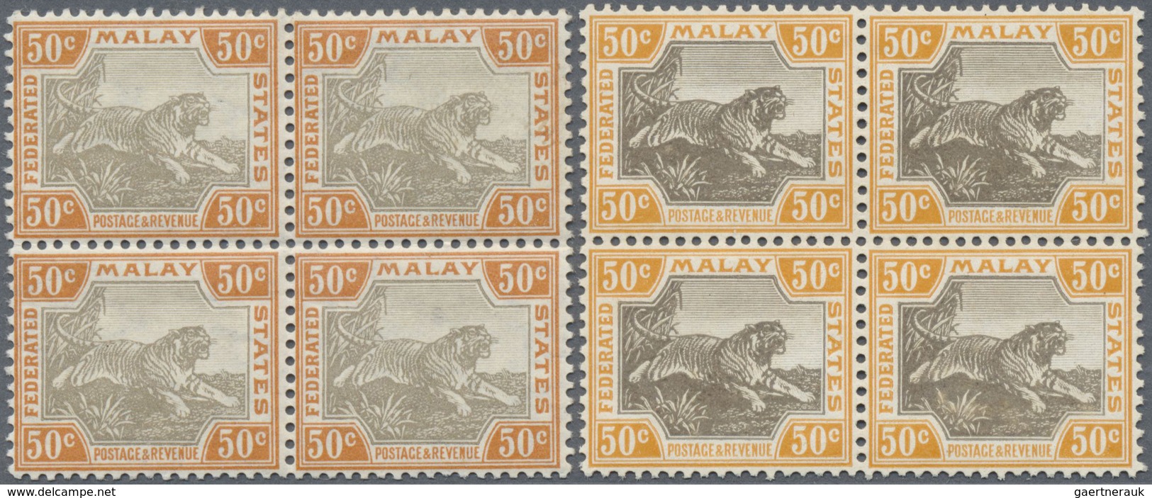 **/* Malaiischer Staatenbund: 1904/1922, Tiger Definitives With Wmk. Mult. Crown CA 20 Different Values I - Federated Malay States