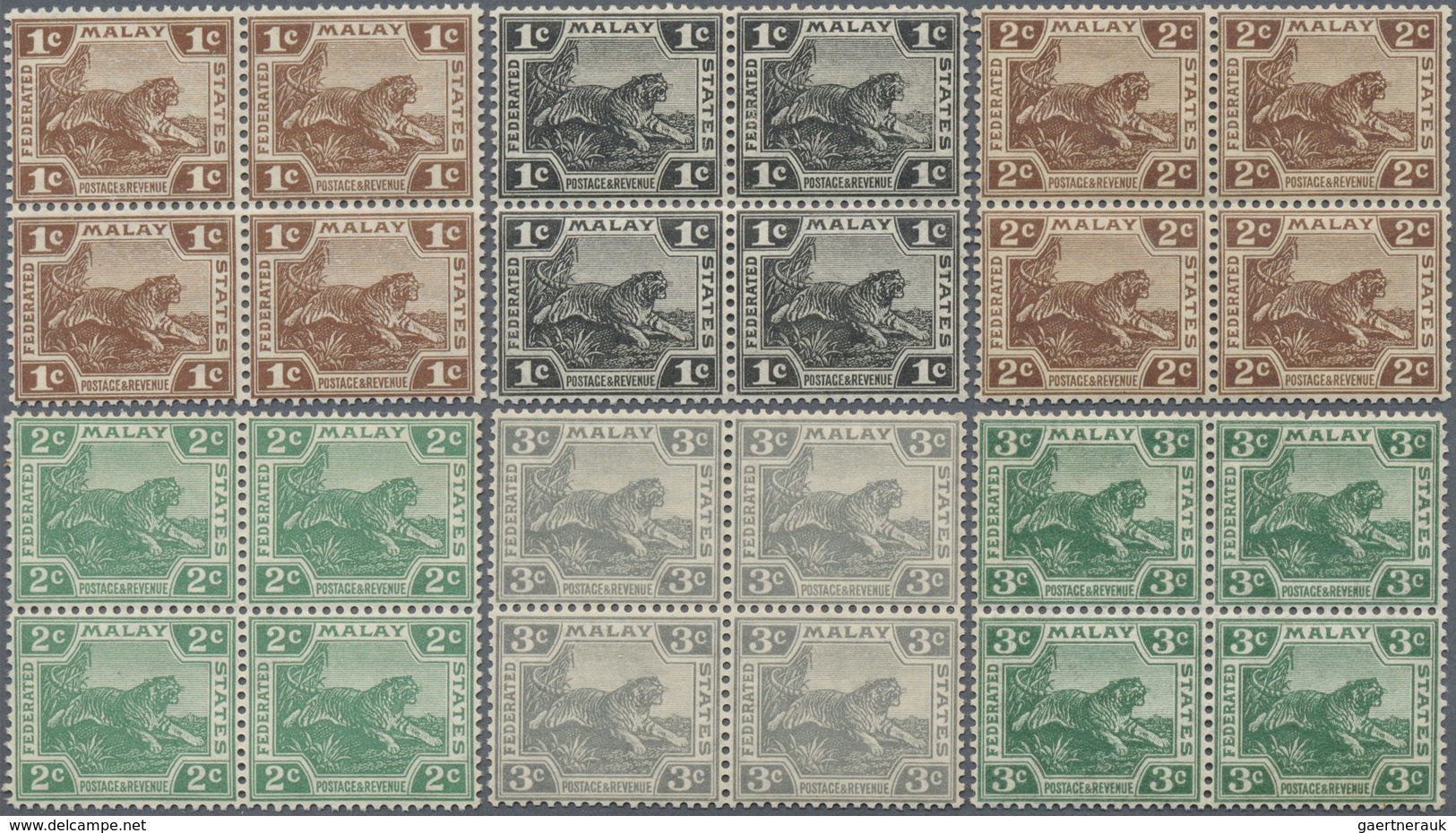 **/* Malaiischer Staatenbund: 1922/1934, Tiger And Elephant Definitives With Wmk. Mult. Script CA Complet - Federated Malay States