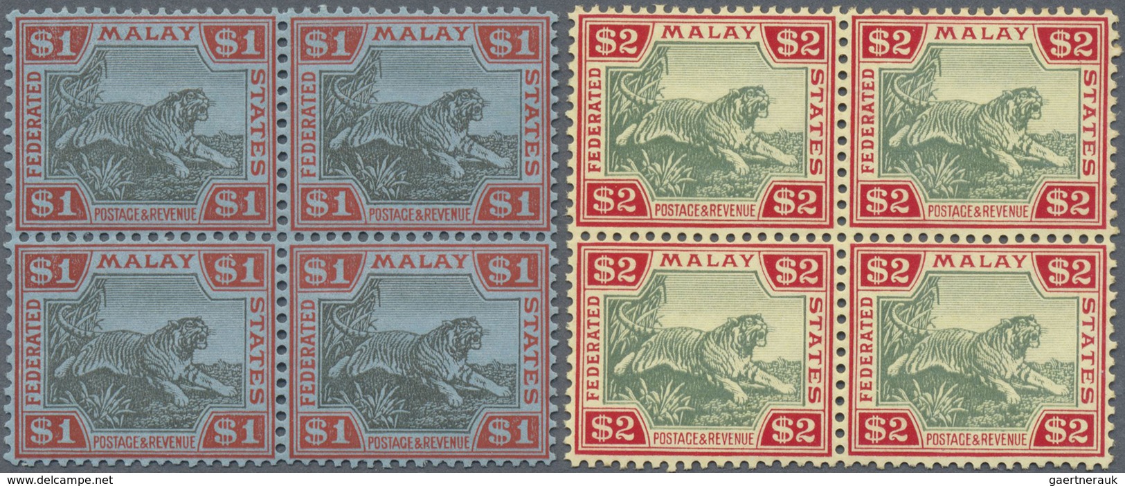 **/* Malaiischer Staatenbund: 1922/1934, Tiger And Elephant Definitives With Wmk. Mult. Script CA Complet - Federated Malay States