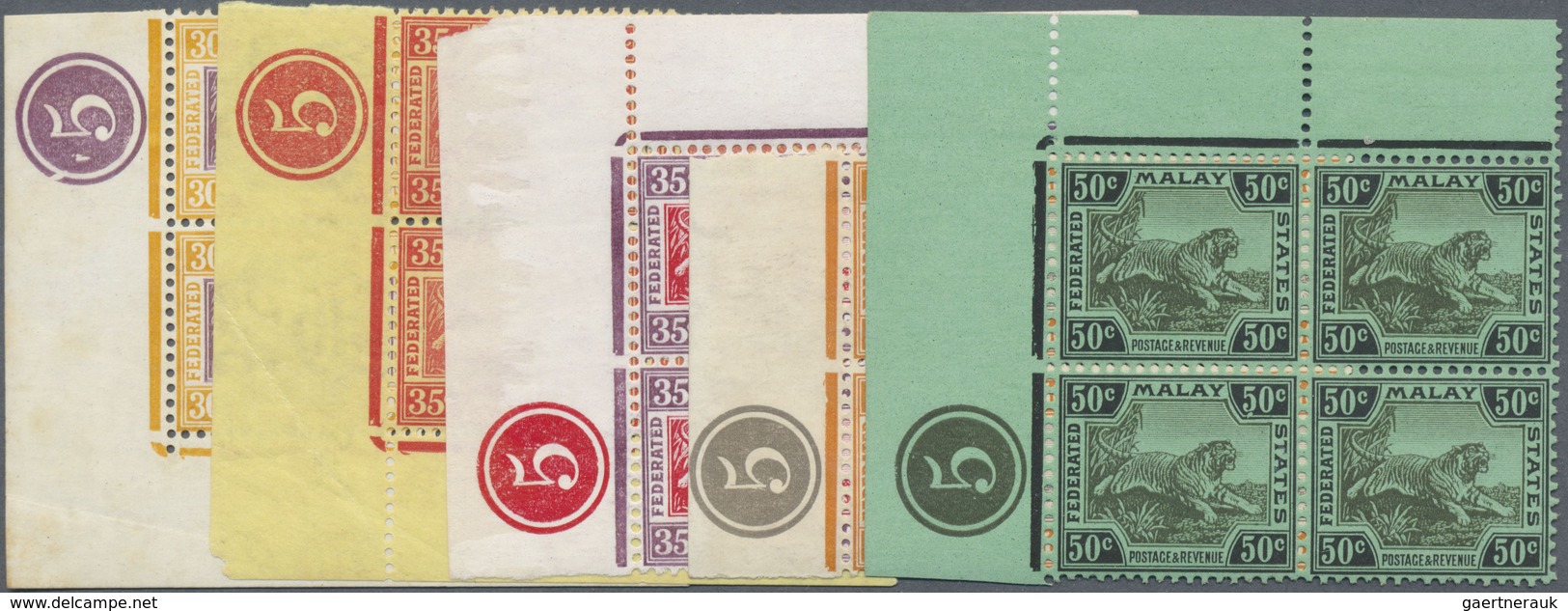 **/* Malaiischer Staatenbund: 1922/1934, Tiger and elephant definitives with wmk. Mult. Script CA complet