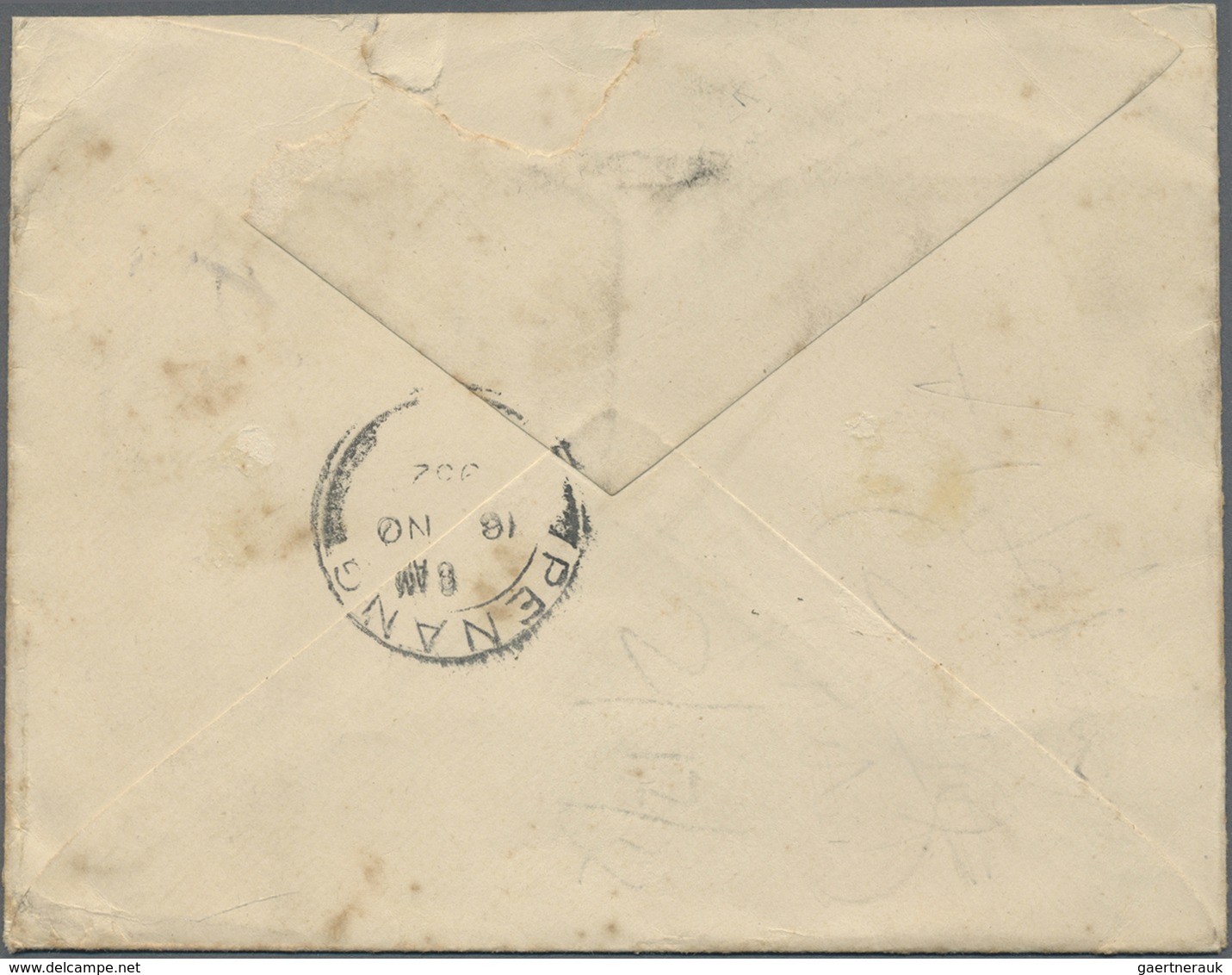 GA Malaiischer Staatenbund: 1932, 6 C Carmin "tiger In Oval" Postal Stationery Envelope, Uprated With 2 - Federated Malay States