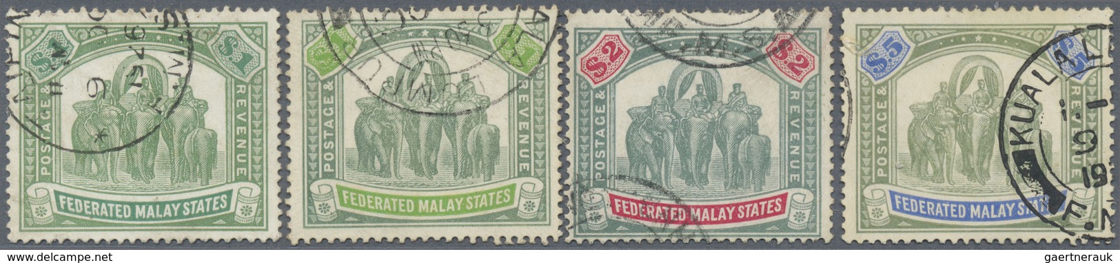 O Malaiischer Staatenbund: 1925/1926, Elephant Definitives With Wmk. Mult. Script CA $1 (two Shades) T - Federated Malay States