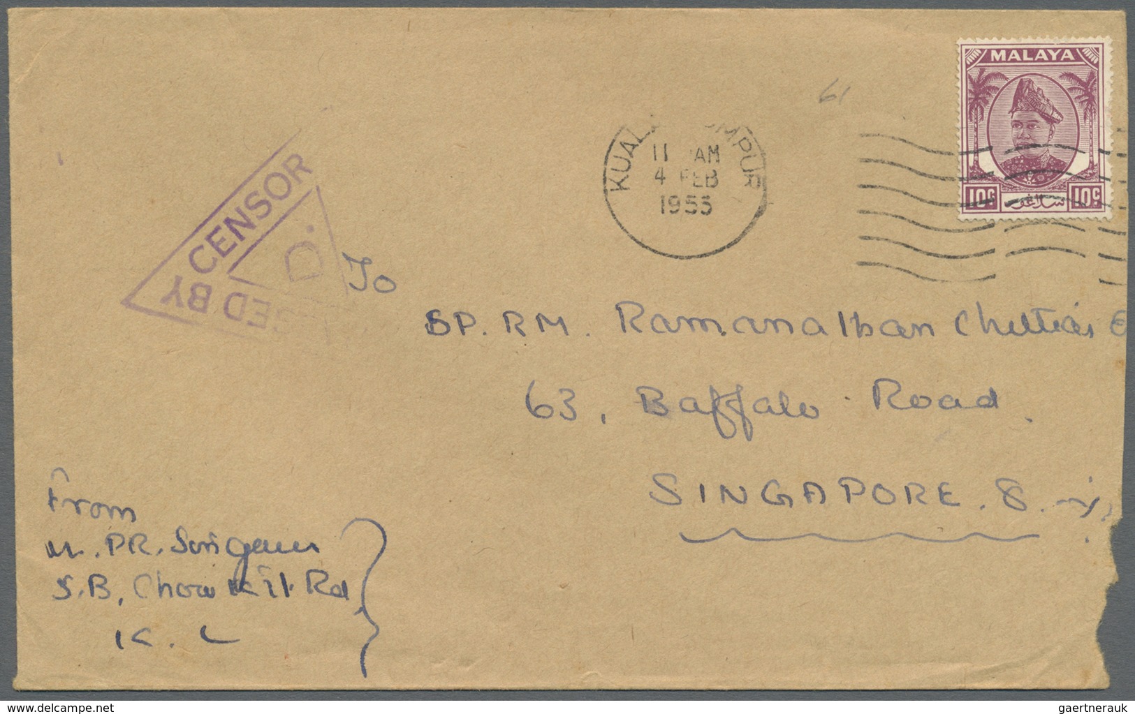 Br Malaiischer Staatenbund: 1952/1955, Four letters (some faults), two from Kedah and two from Selangor