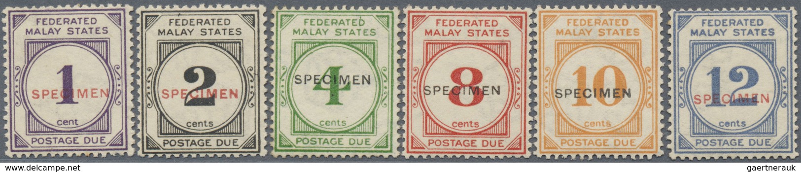 * Malaiischer Staatenbund - Portomarken: 1924, Federated Malay States Postage Dues With Black Or Red S - Federated Malay States