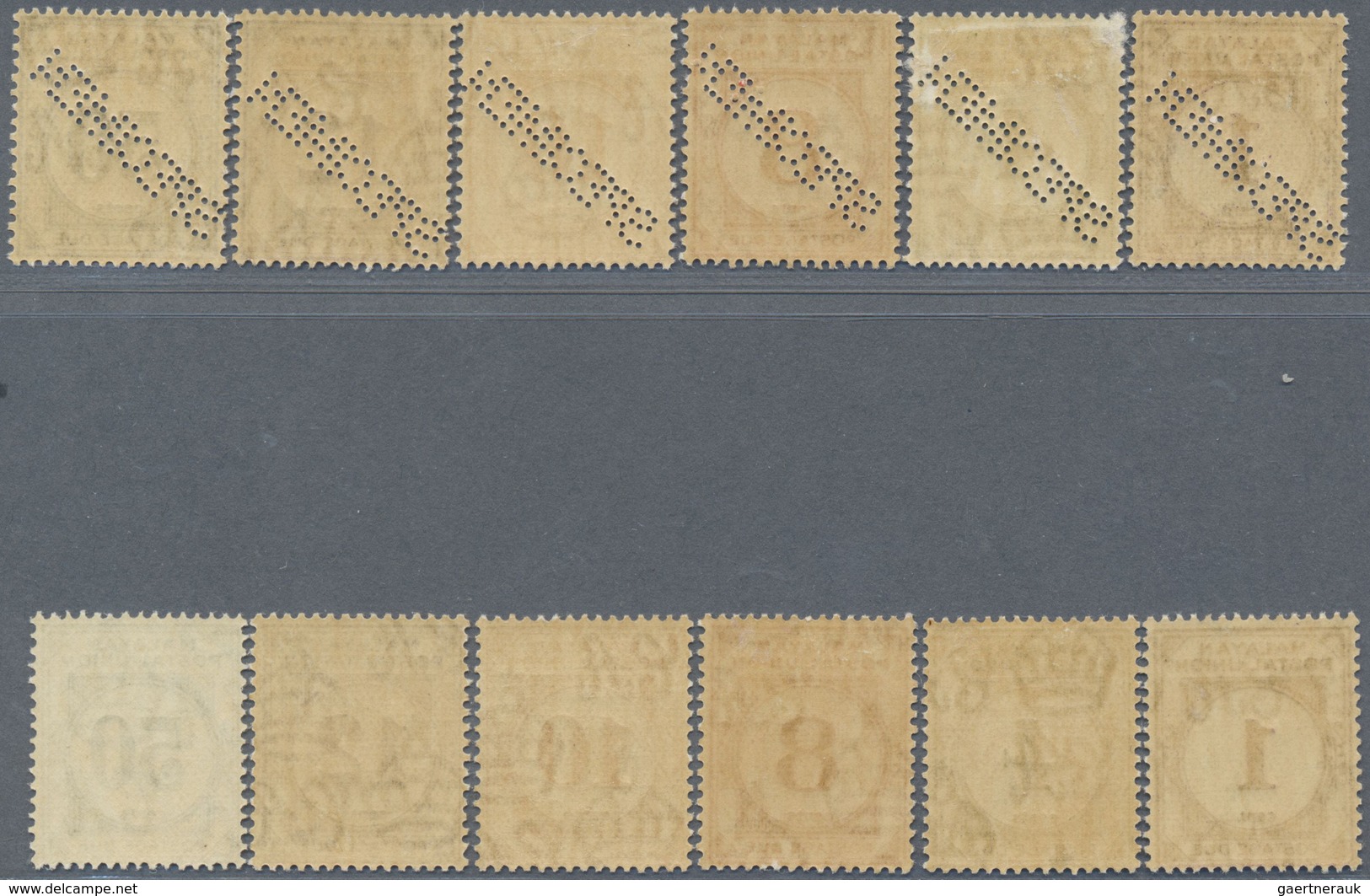 * Malaiischer Staatenbund - Portomarken: 1936/1938, Malayan Postal Union Postage Dues Two Complete Set - Federated Malay States