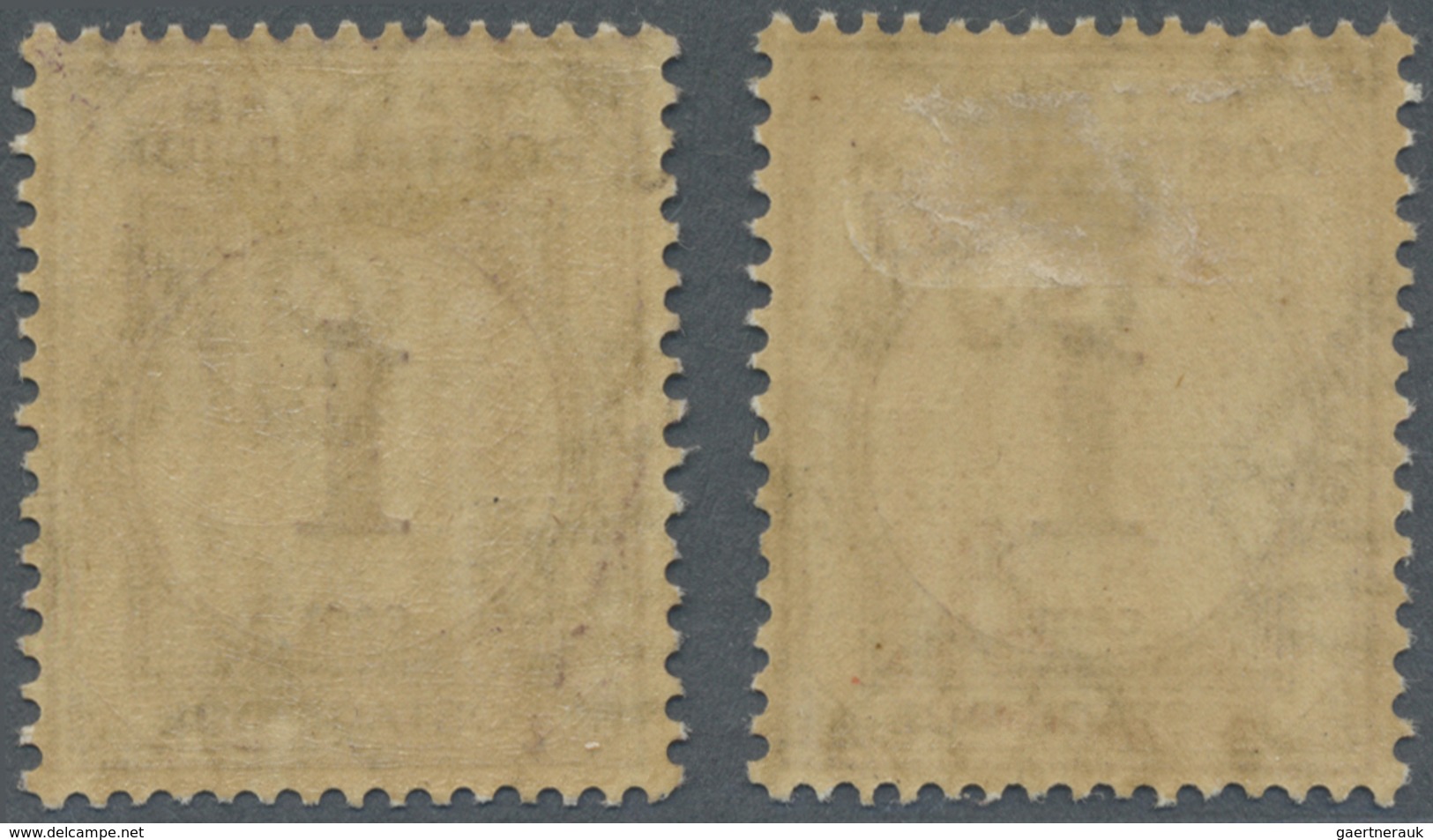 * Malaiischer Staatenbund - Portomarken: Japanese Occupation, Postage Dues, 1942, 1 C. Slate Purple Wi - Federated Malay States