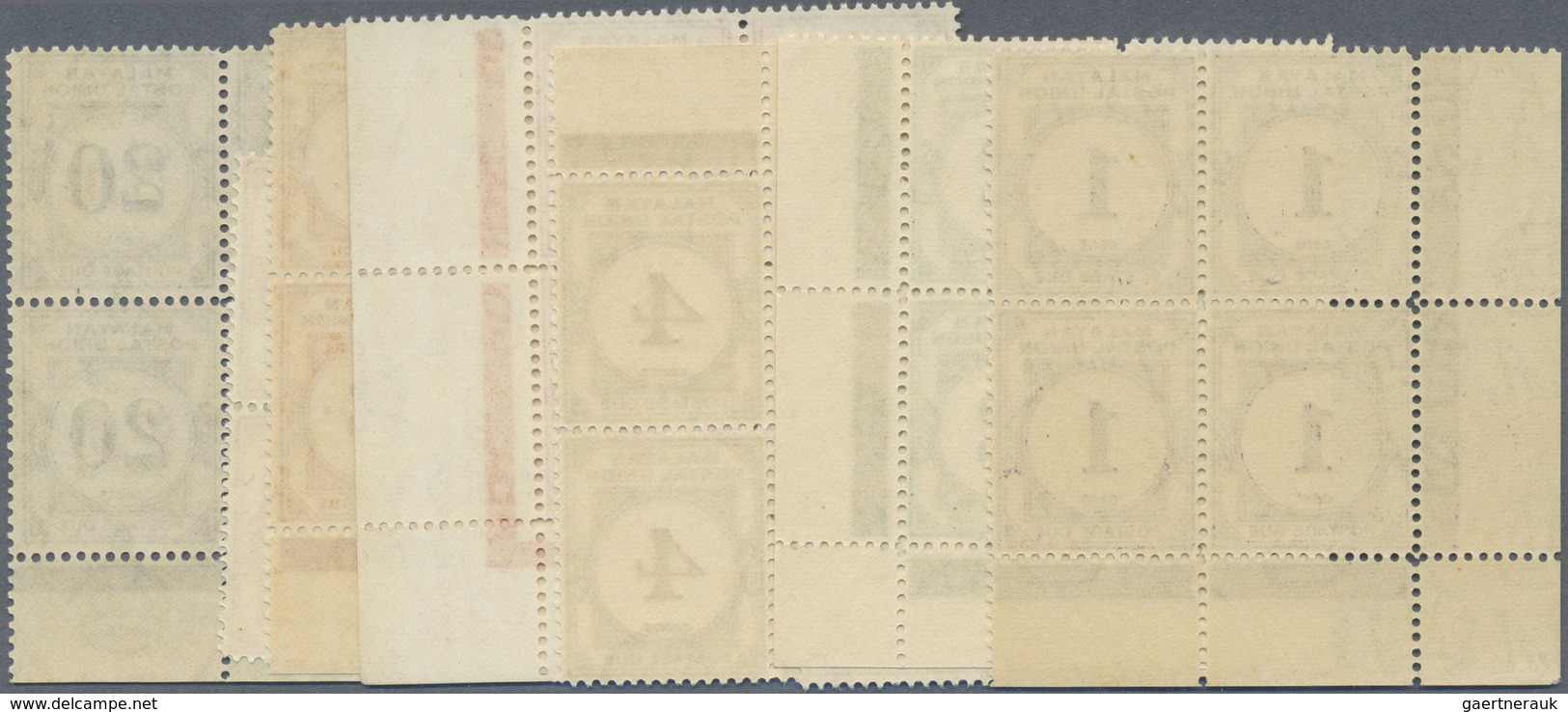 ** Malaiischer Staatenbund - Portomarken: 1951/1963, Malayan Postal Union Postage Dues Complete Set Of - Federated Malay States